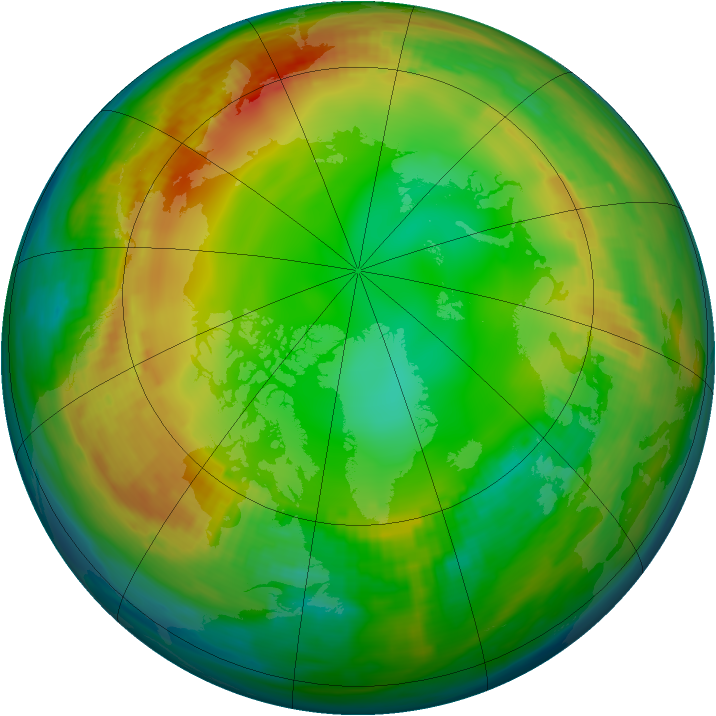 Arctic ozone map for 15 January 1989